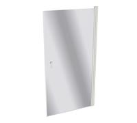 HÜPPE Design pure largeur de porte battante : 98cm d'arrêt à gauche et à droite pour le receveur de douche, 8P0612182381, Cabines de douche: Couleur du profilé White Edition Verre ESG miroir avec anti