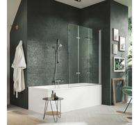 HÜPPE Design pure Pare-bain, 3 éléments, fixation à droite, largeur 1200mm, hauteur 1500mm, 8P6601092321, Cabines de douche: Profil couleur chrome brillant verre ESG clair