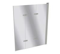 HÜPPE Design pure Pare-bain, 3 éléments, fixation à gauche, fabrication sur mesure, largeur 1201-1400mm, hauteur 1200-1500mm, 8P6581087381, Cabines de douche: Profil couleur argent mat verre ESG verre