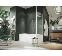 HÜPPE Design pure Pare-bain, paroi latérale, fabrication sur mesure, en alignement, largeur 200-1200mm, hauteur 1200-1500mm, 8P6881092368, Cabines de douche: Couleur du profilé Chromé brillant Verre E