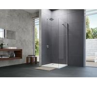 HÜPPE Design pure paroi latérale pour porte battante Largeur : 100cm arrêt à gauche et à droite pour bac à douche, 8P1005087373, Cabines de douche: Profil en verre argenté mat ESG Privatima