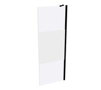 HÜPPE Design pure paroi latérale pour porte battante Largeur : 75cm arrêt à gauche et à droite pour bac à douche, 8P1011123373, Cabines de douche: Profil couleur Noir Edition verre ESG Privatima