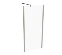 HÜPPE Design pure Paroi latérale, pour porte battante, largeur 800mm, hauteur 1750mm, montage sur receveur de douche et carrelage, 8P1517087322, Cabines de douche: Verre profilé argenté mat ESG clair 
