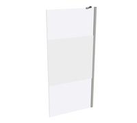 HÜPPE Design pure paroi latérale pour porte battante Largeur : 90cm arrêt à gauche et à droite pour bac à douche, 8P1004087373, Cabines de douche: Profil en verre argenté mat ESG Privatima