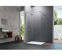 HÜPPE Design pure paroi latérale seule, étrier transversal, ESG 6mm, largeur 1100mm, hauteur 2000mm, butée gauche&droite, 8P1108087381, Cabines de douche: Profil couleur argent mat verre ESG verre mir