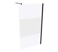 HÜPPE Design pure paroi latérale seule, étrier transversal, ESG 6mm, largeur 1100mm, hauteur 2000mm, butée gauche&droite, 8P1108123373, Cabines de douche: Profil couleur Noir Edition verre ESG Privati