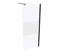 HÜPPE Design pure paroi latérale seule, étrier transversal, ESG 6mm, largeur 800mm, hauteur 2000mm, butée gauche&droite, 8P1105123375, Cabines de douche: Couleur du profil Verre Black Edition ESG Priv
