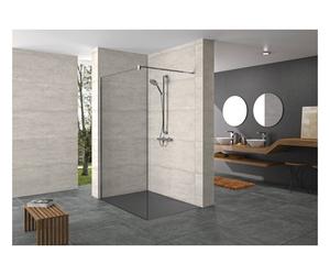 HÜPPE Design pure paroi latérale seule, étrier transversal, ESG 8mm, largeur 1000mm, hauteur 2000mm, butée gauche&droite, 8P1127092322, Cabines de douche: Profil couleur chrome brillant verre ESG clai