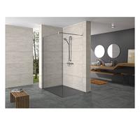 HÜPPE Design pure paroi latérale seule, étrier transversal, ESG 8mm, largeur 1100mm, hauteur 2000mm, butée gauche&droite, 8P1128092321, Cabines de douche: Profil couleur chrome brillant verre ESG clai