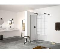 HÜPPE Design pure paroi latérale seule, étrier transversal, ESG 8mm, largeur 1600mm, hauteur 2000mm, butée gauche&droite, 8P1114092321, Cabines de douche: Profil couleur chrome brillant verre ESG clai