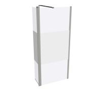 HÜPPE Design pure paroi latérale, simple, avec segment mobile, largeur 900mm, hauteur 2000mm, butée gauche&droite, 8P1205087375, Cabines de douche: Profilé verre argent mat ESG Privatima avec ANTI-PLA