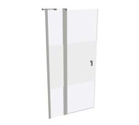 HÜPPE Design pure porte battante avec segments fixes Largeur : 120cm arrêt à gauche et à droite pour bac à douche, 8P0726087373, Cabines de douche: Profil en verre argenté mat ESG Privatima