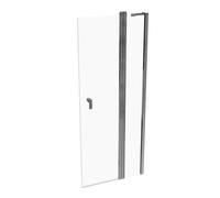 Porte battante carrée pure design HÜPPE, avec segment fixe, largeur : 80 cm