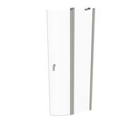 HÜPPE Design pure porte battante avec segments fixes Rayon de 2 vantaux : 55cm largeur : 100cm arrêt à gauche et à droite pour bac à douche, 8P1712087321, Cabines de douche: Couleur du profilé verre a