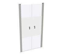 HÜPPE Design pure porte battante dans la niche Largeur : 100cm arrêt à gauche et à droite pour le receveur de douche, 8P1303087373, Cabines de douche: Profil en verre argenté mat ESG Privatima