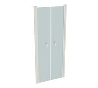 HÜPPE Design pure porte battante dans la niche Largeur : 80cm arrêt à gauche et à droite pour le receveur de douche, 8P1301182315, Cabines de douche: Couleur du profilé White Edition Verre ESG Sand Pl