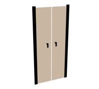 HÜPPE Design pure porte battante dans la niche Largeur : 90cm arrêt à gauche et à droite pour le receveur de douche, 8P1302123378, Cabines de douche: Couleur du profilé Black Edition Verre ESG Bronze 
