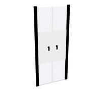 HÜPPE Design pure porte battante dans la niche Largeur : 90cm arrêt à gauche et à droite pour le receveur de douche, 8P1305123373, Cabines de douche: Profil couleur Noir Edition verre ESG Privatima