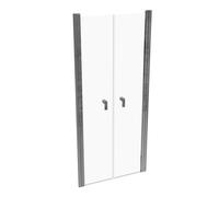 HÜPPE Design pure porte battante dans la niche Largeur : 90cm arrêt à gauche et à droite pour le receveur de douche, 8P1305092321, Cabines de douche: Couleur du profilé verre brillant argent brillant 