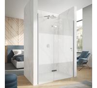 HÜPPE Design pure Porte pivotante, avec élément fixe, pour accès d'angle, pour niche, pour paroi latérale, 8P9002092375, 8P9002