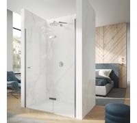 HÜPPE Design pure Porte pivotante, avec élément fixe, pour accès d'angle, pour niche, pour paroi latérale, 8P9102087321, 8P9102