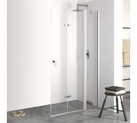 HÜPPE Design pure Porte pliante, avec élément fixe, pour accès d'angle, pour niche, pour paroi latérale, 8P7104092321, 8P7104