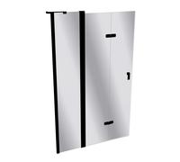 HÜPPE Design pure Porte pliante battante, avec segment fixe, fabrication sur mesure, fixation à gauche, largeur 700-1200mm, hauteur 1400-2000mm, 8P7080123381, Cabines de douche: Couleur du profilé Ver