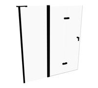 Porte pliante battante pure design HÜPPE, avec segment fixe, fixation côté ga...