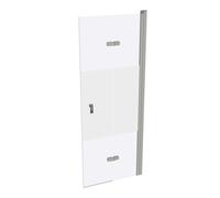HÜPPE Design pure Porte pliante battante, fixation à droite, largeur 800mm, hauteur 2000mm, montage sur receveur de douche et carrelage, 8P0909087375, Cabines de douche: Profilé verre argent mat ESG P