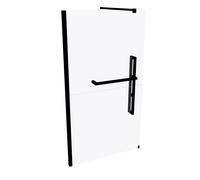 HÜPPE Duplo pure Walk-In Paroi latérale 4 coins 1 partie, largeur:110cm, fixation à gauche, DT0001123321, Cabines de douche: Couleur du profilé Verre noir Edition ESG clair