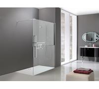 HÜPPE Duplo pure Walk-In Paroi latérale 4 coins 1 partie, largeur:130cm, fixation à droite, DT0013C91317, Cabines de douche: Couleur du profilé chrome Verre ESG décor combiné Sand Plus