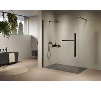 HÜPPE Duplo pure Walk-In Paroi latérale 4 coins en 1 partie, largeur:180.1-200cm, fabrication sur mesure, fixation à gauche, DT0069123315, Cabines de douche: Couleur du profilé Black Edition Verre ESG
