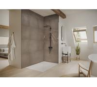 HÜPPE Seamlite Paroi latérale Walk-In à 4 angles seule, fabrication sur mesure, L:70-120 H:20-200 cm, verre 10mm, HS0180182321, Cabines de douche: Couleur du profilé White Edition Verre ESG clair
