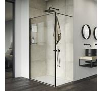 HÜPPE Select+ Frame Paroi latérale seule, étrier transversal, épaisseur de verre 6mm, largeur 1200mm, SL040512331B, Cabines de douche: Couleur du profilé Black Edition Verre ESG Black Frame avec anti-