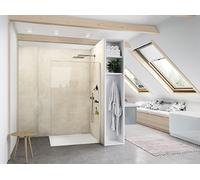 HÜPPE Select+ paroi latérale seule, étrier transversal, épaisseur de verre 8mm, largeur 800mm, SL0302087321, Cabines de douche: Couleur du profilé verre argenté mat ESG clair