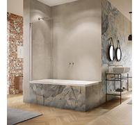 HÜPPE Solva Pare-bain, 1 partie, fabrication sur mesure, fixation à gauche, cadre partiel, largeur 500-1000mm, hauteur 1200-2000mm, S26080123321, Cabines de douche: Couleur du profilé Verre noir Editi