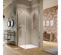 HÜPPE Solva Porte battante, cadre partiel, fixation à droite, largeur 1000mm, hauteur 2000mm, S20203092322, Cabines de douche: Couleur du profilé verre brillant argent ESG clair avec ANTI-PLAQUE
