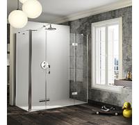 HÜPPE Solva Porte battante, segment fixe, partie secondaire, cadre partiel, fixation à droite, largeur 1200mm, hauteur 2000mm, S23602092321, Cabines de douche: Couleur du profilé verre brillant argent