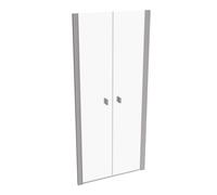 HÜPPE SolvaPro cadre partiel porte battante à 4 angles pour paroi latérale, largeur : 90cm, hauteur : 200cm, 7T090255G321, Cabines de douche: Profilfarbe acier inoxydable optique Glas ESG klar