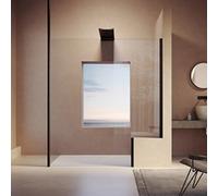 HÜPPE SolvaPro Paroi latérale seule, barre transversale, fabrication sur mesure, largeur : 120,1-180cm, hauteur:120-200cm, 7T228355D321, Cabines de douche: Couleur du profilé bronze Verre ESG clair