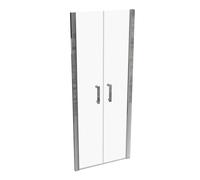 HÜPPE SolvaPro partiellement encadrée Porte battante à 4 angles pour paroi latérale, largeur : 80cm, hauteur : 200cm, 7T0901092322, Cabines de douche: Couleur du profilé verre brillant argent ESG clai