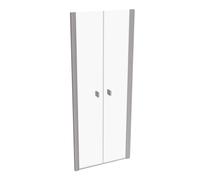 HÜPPE SolvaPro partiellement encadrée Porte battante à 4 angles pour paroi latérale, largeur : 80cm, hauteur : 200cm, 7T090155G322, Cabines de douche: Couleur du profilé stainless steel optic Verre ES