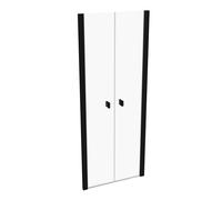 HÜPPE SolvaPro partiellement encadrée Porte battante à 4 angles pour paroi latérale, largeur : 80cm, hauteur : 200cm, 7T0901123322, Cabines de douche: Couleur du profilé Verre noir Edition ESG clair a