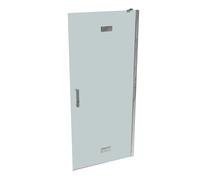 HÜPPE SolvaPro Porte battante à cadre partiel, 4 angles, avec segment fixe, fixation à droite, largeur : 900mm, 7T0402092315, Cabines de douche: Couleur du profilé argenté brillant Verre ESG Sand Plus