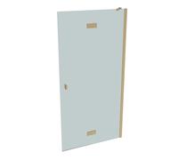 HÜPPE SolvaPro Porte battante à cadre partiel, 4 angles, avec segment fixe, fixation à droite, largeur : 1000mm, 7T040355H315, Cabines de douche: Couleur du profilé laiton Verre ESG Sand Plus