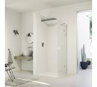 HÜPPE SolvaPro Porte battante, avec élément fixe, pour niche, pour paroi latérale, 7T0404092321, 7T0404