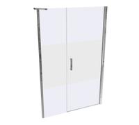 HÜPPE SolvaPro Porte battante avec élément secondaire en niche, fabrication sur mesure, Li. fixation, L.:120,1-280cm, H.:120-200cm, 7T2982092375, Cabines de douche: Profil en verre argent brillant bri