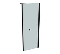 HÜPPE SolvaPro Porte battante avec élément secondaire en niche, fabrication sur mesure, Li. fixation, l.:70-120cm, h.:200,1-220cm, 7T2981123315, Cabines de douche: Couleur du profilé Black Edition Ver