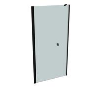HÜPPE SolvaPro Porte battante avec partie annexe en niche, fixation à gauche, largeur : 100cm, hauteur:200cm, 7T290355F316, Cabines de douche: Couleur du profilé black chrom Verre ESG Sand Plus avec A