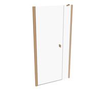 HÜPPE SolvaPro Porte battante avec partie annexe en niche, fixation à gauche, largeur : 100cm, hauteur:200cm, 7T290355D322, Cabines de douche: Couleur du profilé bronze Verre ESG clair avec ANTI-PLAQU